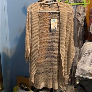 Open Knit Shawl Cardigan